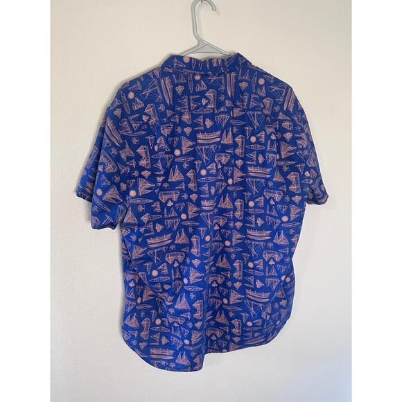 J Crew Shirt Mens Size XL Slim Flex Washed Short Sleeve Button Down Sailing Boat - Picture 4 of 5